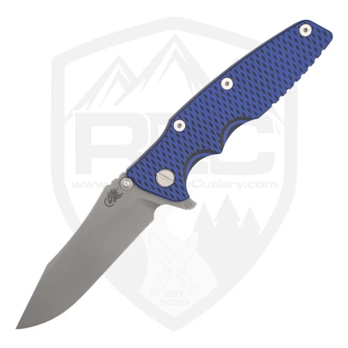 Hinderer Knives Eklipse 3.5" Skinny Slicer, Blue/Black G10 Battle Bronze Ti Magnacut