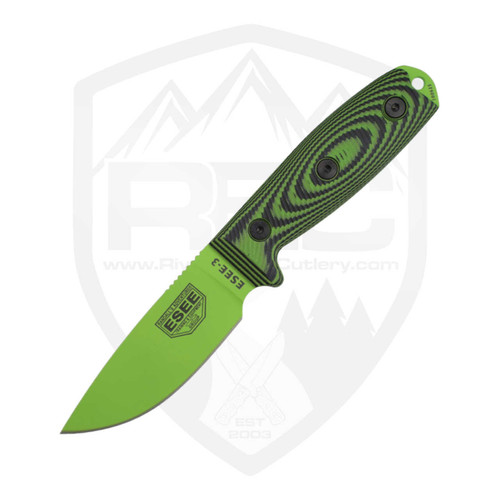 ESEE Model 3 Venom Green 3D Scales, 1095 -  ES3PMVG007