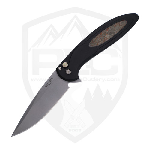 ProTech Cambria 2 Flipper Black Aluminum and TechnoCarbo Red, Stonewash MagnaCut - CF2101-LTD TC Red