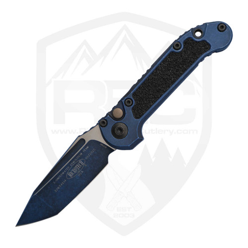 Microtech LUDT Gen 3 Tanto Weathered Blue Aluminum, Weathered Blue M390MK - 1136-1WBL