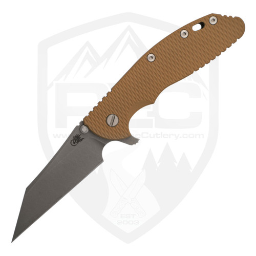 Hinderer Knives XM-24 Skinny Wharncliffe Coyote G10 Battle Bronze, Working Finish S45VN