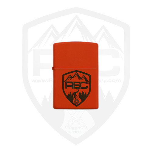 REC Zippo Lighter, Matte Orange