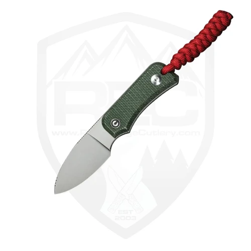Civivi Baby Banter Fixed Blade, Green Canwas Micarta, Stonewash Nitro-V Blade - C230452