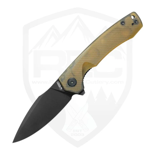 Kubey Calyce Linerlock Flipper, Ultem, Black Stonewash 14C28N - KU901Z