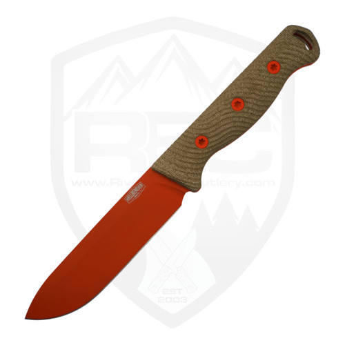 Hellbender Blade Co Mudpup OD Green Micarta, Orange Magnacut