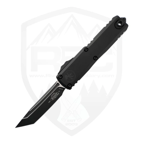 Microtech UTX-85 Gen IV Tanto Edge Black Aluminum, Black DLC M390MK - 12334-1T