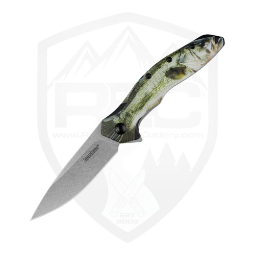 Kershaw Shoreline - Bass Aluminum, Stonewash 8Cr13MoV -1845BASS