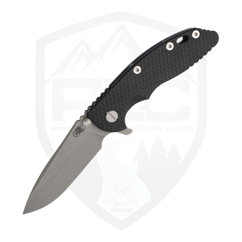 Hinderer Knives XM-18 3.25 Spear Point, Battle Blue Titanium, Black G10, Working Finish S45VN