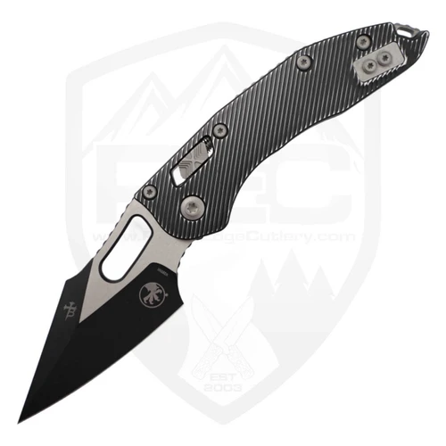 Microtech Stitch Ram-Lok, Black Distressed Fluted Aluminum, Apocalyptic M390MK - 169RL-1FLDBK