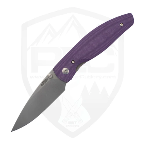 TRM Atom, 3D Contoured Smooth Popsicle Purple G10, Stonewashed Magnacut - DLR-ATM-G10-3D