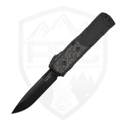 Guardian Tactical Apex OTF, Black Aluminum / Carbon Fiber Inlay, Dark Stonewash Magnamax  - 152611