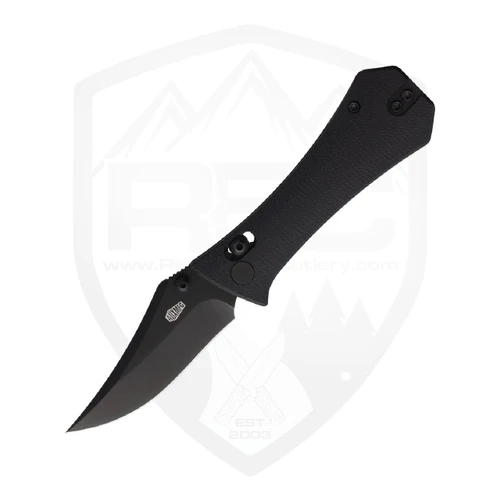 Aux Mfg Pocket Bowie Crossbar Lock, Black Micarta, Black 14C28N - 004BLK