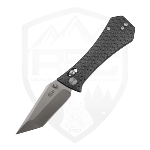 Aux Mfg Coffin Tanto Crossbar, Grey Aluminum, Stonewash 14C28N - AUX010GRY