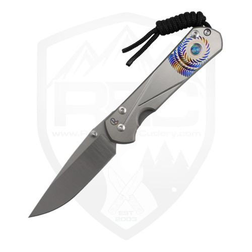 Chris Reeve Knives Small Sebenza 31 Unique Graphic, Triple Mosaic Opal Cabochon Inlay, Drop Point Magnacut #6