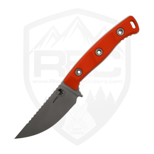 Microtech Akris Fixed Blade, Ember Orange G10, Stonewash M390MK - 95-10EM-1
