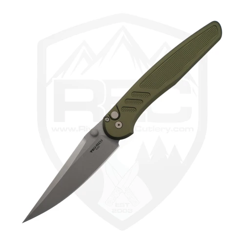 ProTech Avalon, Knurled Green Aluminum, Stonewashed Magnacut - PN1101-Green
