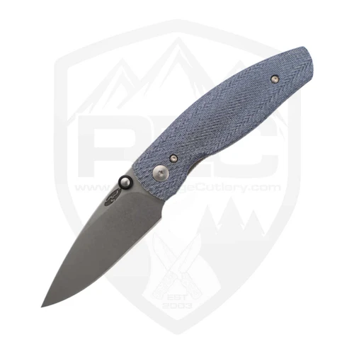 TRM Neutron 2, 3D Contoured Lizard Skin Denim Micarta, Stonewash Magnacut