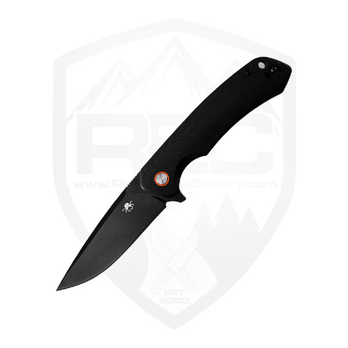 Klaken Ridge Liner Lock Flipper, Black Micarta, Black D2 - J146-Flax-BK