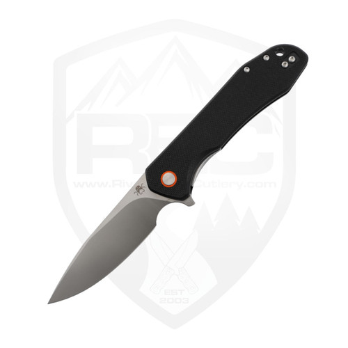 Klaken Slate Liner Lock Flipper, Black G10, Satin D2 - J131-Black