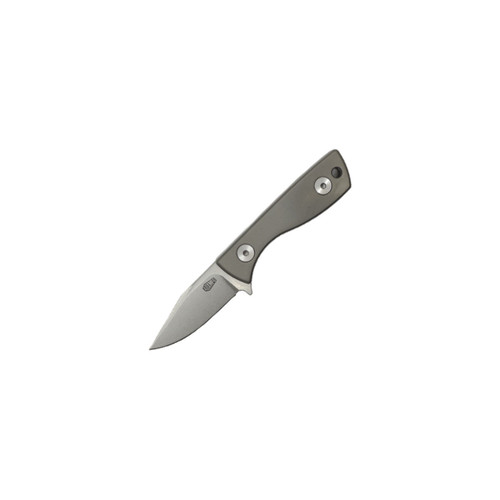 Aux Mfg Runt Fixed Blade, Titanium Handle, Stonewash 14C28N - AUX011TI