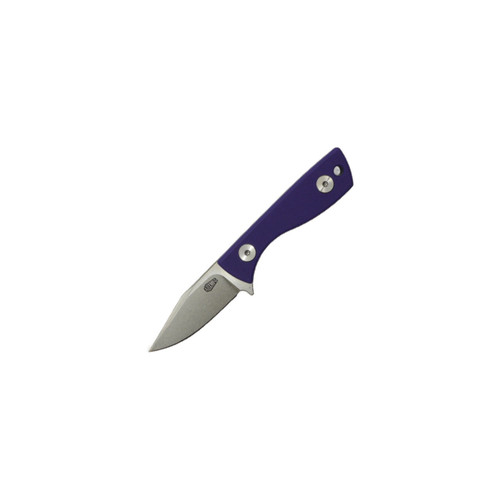 Aux Mfg Runt Fixed Blade, Purple G10, Stonewash 14C28N - AUX011PPL