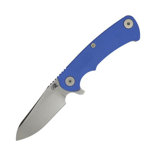 Hinderer Knives Project X Sheepsfoot, Blue G10, Stonewash Blue Titanium, Stonewash Magnacut