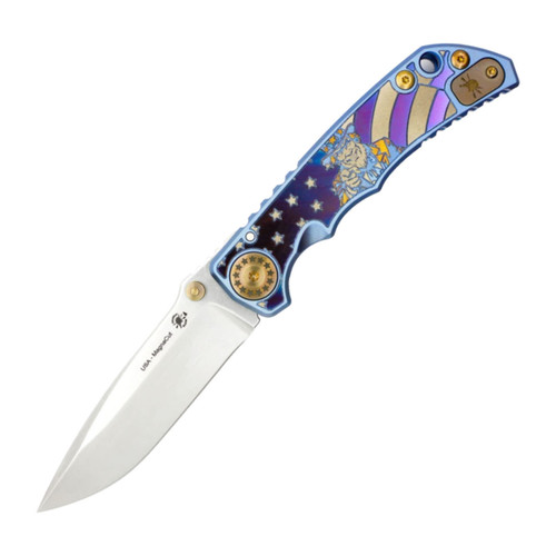 Spartan Blades Harsey 4" SHF "Uncle Sam" Titanium, Stonewash Magnacut
