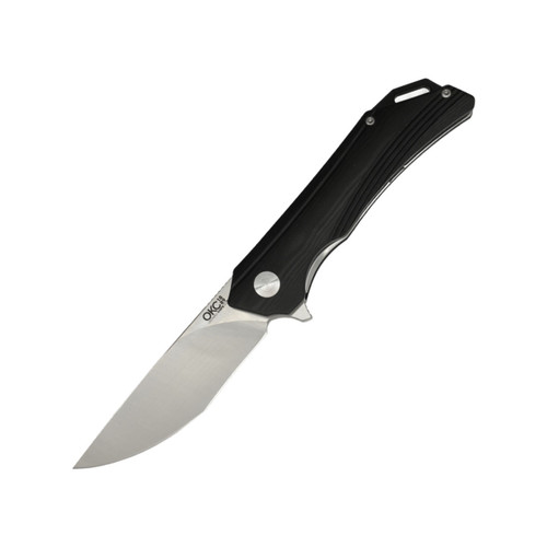 Ontario Knife Company Combatant Flipper, Black G10, Stonewash Stainless Blade