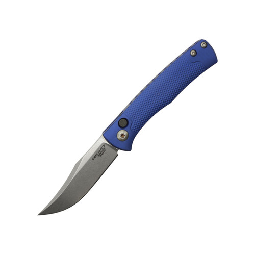 Defiant 7 Matt Martin Clutch Auto, 3D Contoured Knurled Blue Aluminum, Stonewash Magnacut