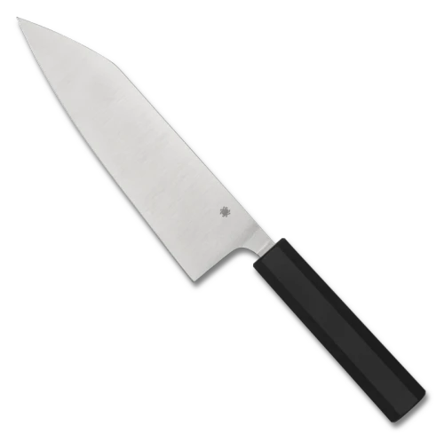 Spyderco Murray Carter Minarai Bunka Bocho Chefs Knife, Black Polymer, Satin CTS BD1N - K18PBK