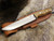 Bark River Knives: Bravo-2, CPM 3V Steel, Fixed Blade Knife w/ Dark Curly Maple Handle, Red Liners & Brass Pins - Rampless