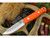 Bark River Knives: Bushcrafter (Smooth Spine) Fixed Blade Knife w/ Blaze Orange G10 Handle