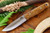 Bark River Knives: Bushcrafter II (2) Fixed Blade Knife w/ Black Ash Burl Handle - Mosaic Pins