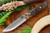 Bark River Knives: Bushcrafter II (2) Fixed Blade Knife w/ California Buckeye Burl Handle - Yellow Liners - Mosaic Pins
