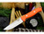 Bark River Knives: Gunny Hunter 3V Grooved Spine Fixed Blade Knife w/ Blaze Orange G10 Handle