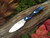 Bark River Knives: Micro-Canadian II (154 CM Stainless Steel) Fixed Blade Knife w/ Blue & Black G10 Handle