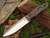 Bark River Knives: S-T-S - 5 Fixed Blade Knife w/ Camo Canvas Micarta Handle (Matte Finish) & Tan Blade