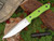 Bark River Knives: S-T-S - 5 Fixed Blade Knife w/ Toxic Green G10 Handle (Polished Finish) & Satin Blade