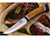 Bark River Knives: Scandi Fixed Blade Knife w/ Natural Canvas Micarta Handle With Black Micarta Spacer & Pommel