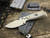 DPx Gear: HEST Original (Made By Rowen Mfg.) Tan Fixed Blade Knife with Skeletized Handle & Green Canvas Micarta Scales