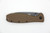 ESEE Knives/BRK: Zancudo Folding Knife, D2 Blade, Coyote Brown FRN and Stainless Steel Handle - Black Blade