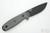 ESEE-3SM-B (Rounded Pommel) Black Partially Serrated Blade w/ Grey Linen Micarta Handle, Black Sheath