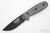 ESEE-3SM-MB-B (Rounded Pommel, MOLLE Back) Black Partially Serrated Blade w/ Grey Linen Micarta Handle, Black Sheath