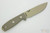 ESEE-4P-KO-DT Knife Only (No Sheath) Desert Tan Plain Edge Blade & Green Canvas Micarta Handle