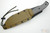 ESEE-6S Black Partially Serrated Fixed Blade w/ Grey Linen Micarta Handle, Coyote Brown Sheath