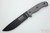 ESEE-6S-B Black Partially Serrated Fixed Blade w/ Grey Linen Micarta Handle, Black Sheath