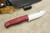Fiddleback Forge, Andy Roy - Bushcrafter - Ruby Burlap - Tapered Tang - Black & White Liners - 14