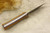 Fiddleback Forge, Andy Roy - Gnome - Natural Canvas Micarta - Flat Tang - Natural and Blue Liners - 2