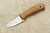 Fiddleback Forge, Andy Roy - Runt - Natural Canvas Micarta Handle - Tapered Tang - Natural and Blue Liners - 15