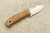 Fiddleback Forge, Andy Roy - Runt - Natural Canvas Micarta Handle - Tapered Tang - Natural and Blue Liners - 15